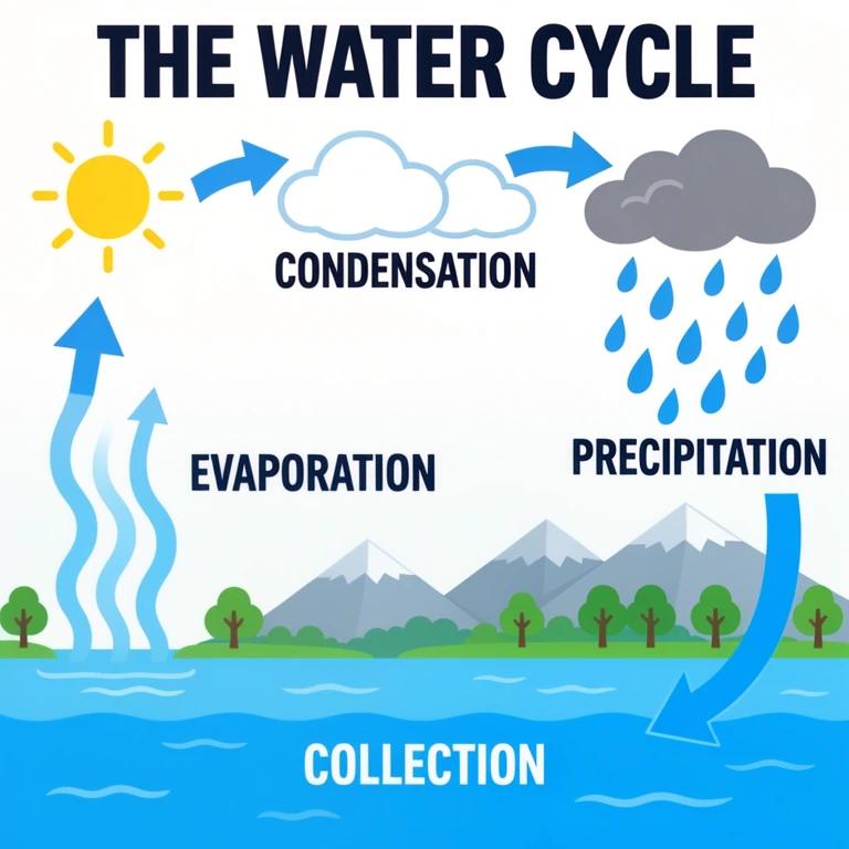 A water cycle infographic made with Burritt AI Studio