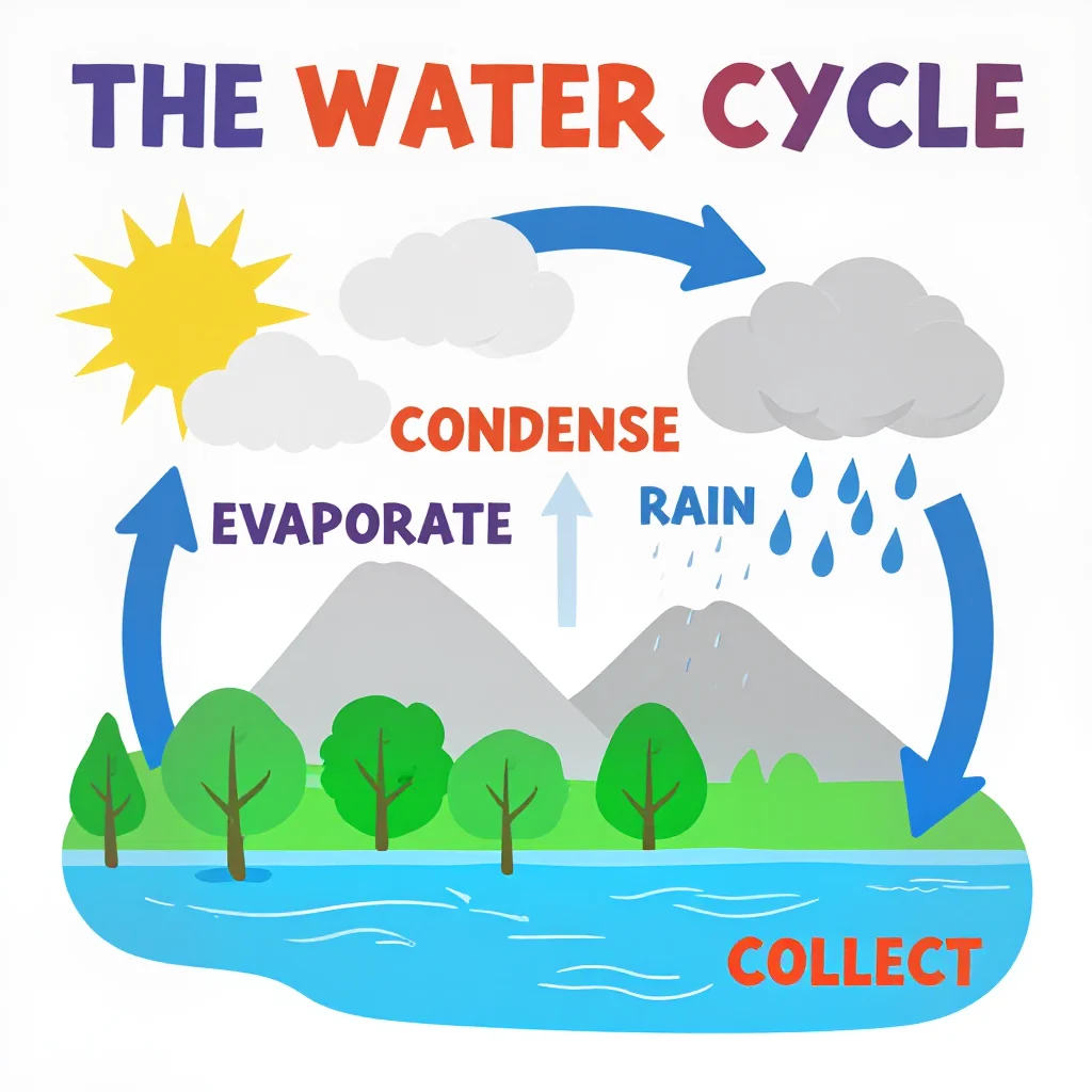 A water cycle infographic made with Burritt AI Studio